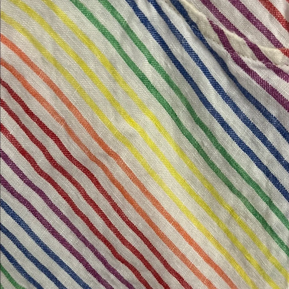 100% Linen 🌈 Rainbow Stripe Tank Top - Picture 3 of 6